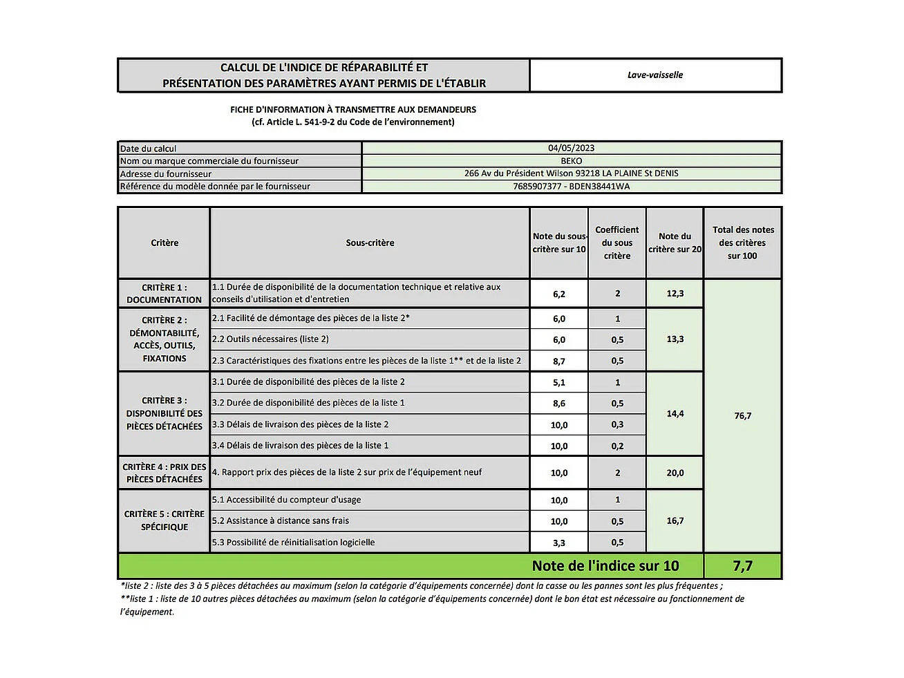 Beko Lave-vaisselle 60cm 14 couverts 44db - BDEN38441WA