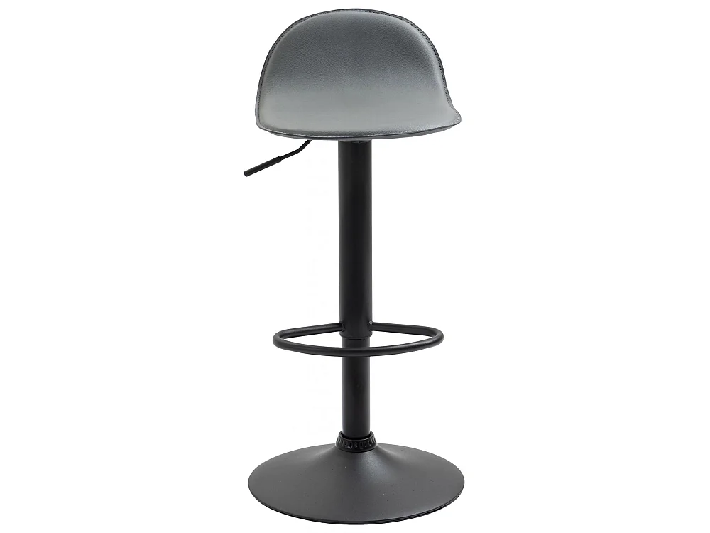 Tabouret de bar - Similicuir & Métal - Gris - Lana V2