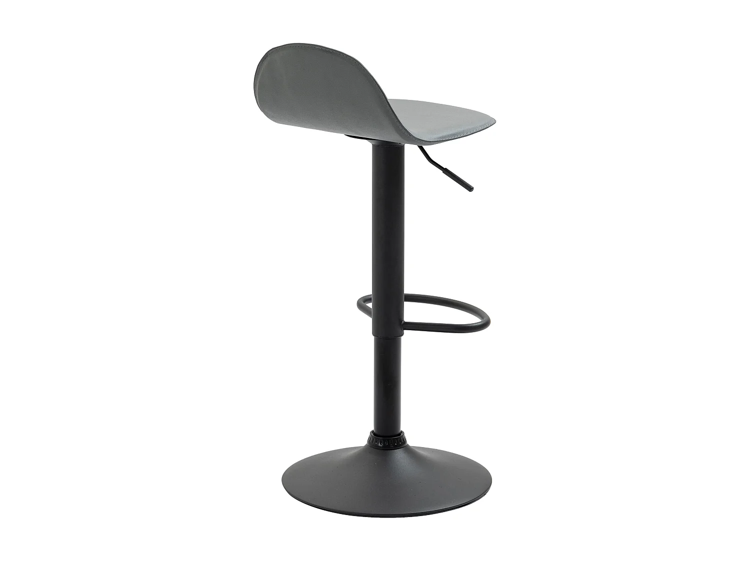 Tabouret de bar - Similicuir & Métal - Gris - Lana V2