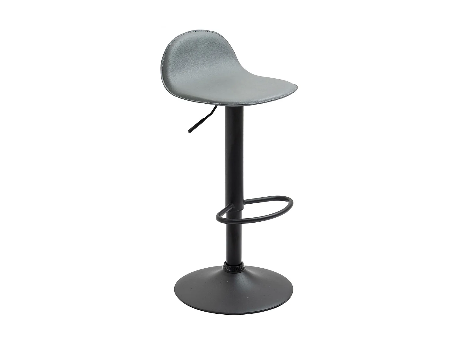 Tabouret de bar - Similicuir & Métal - Gris - Lana V2