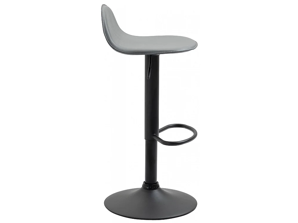 Tabouret de bar - Similicuir & Métal - Gris - Lana V2