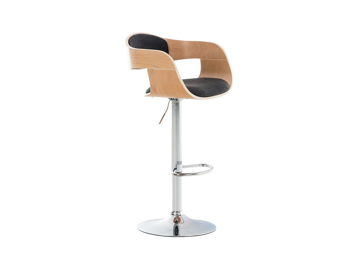 Tabouret de bar - Tissu - Nature / Gris foncé - Kingston