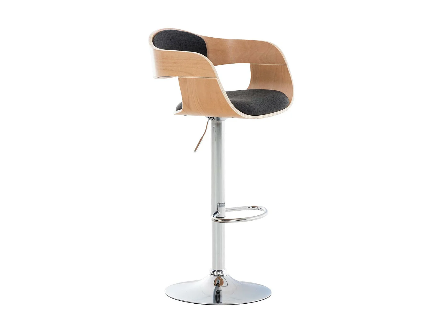 Tabouret de bar - Tissu - Nature / Gris foncé - Kingston