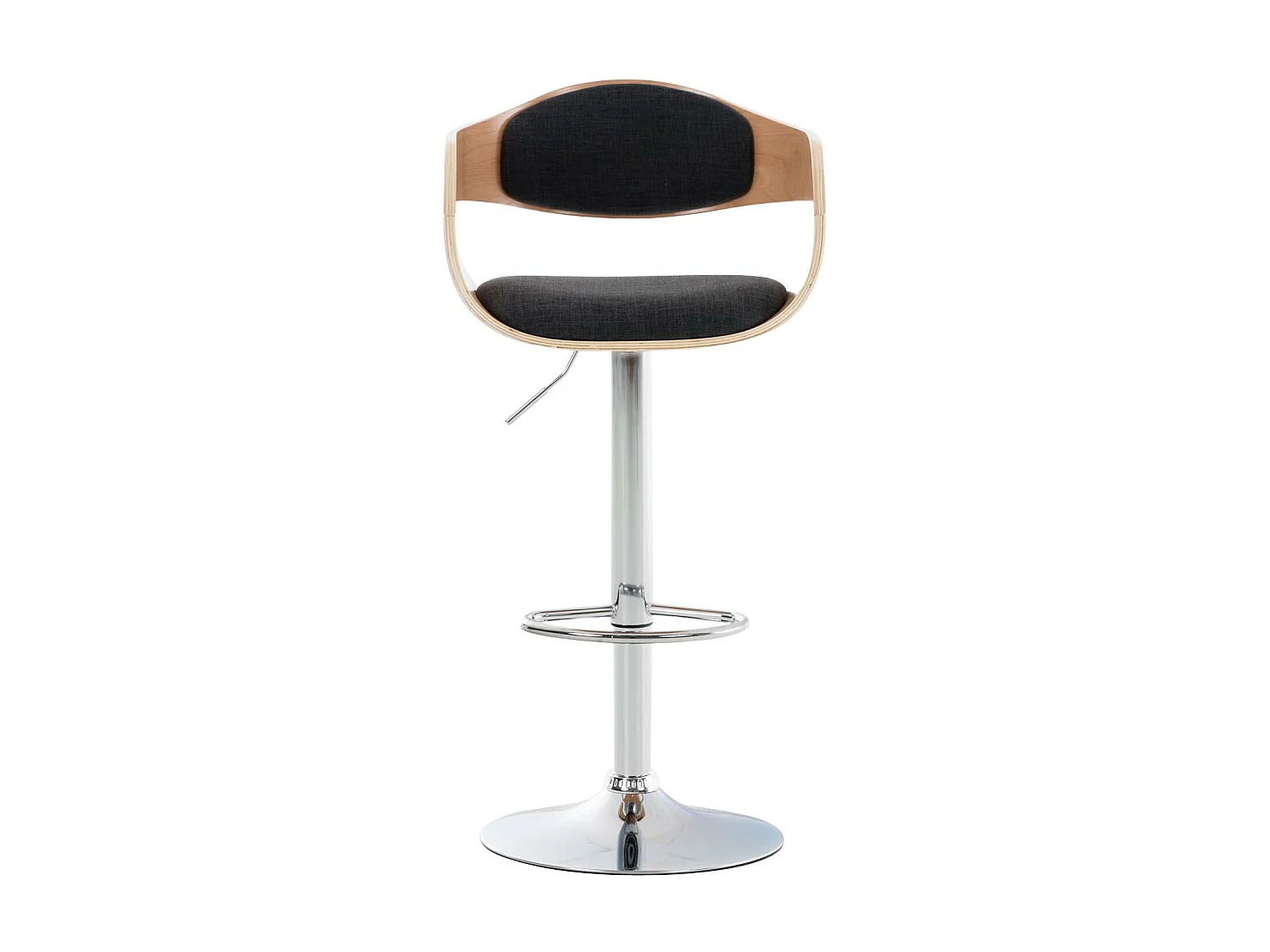 Tabouret de bar - Tissu - Nature / Gris foncé - Kingston