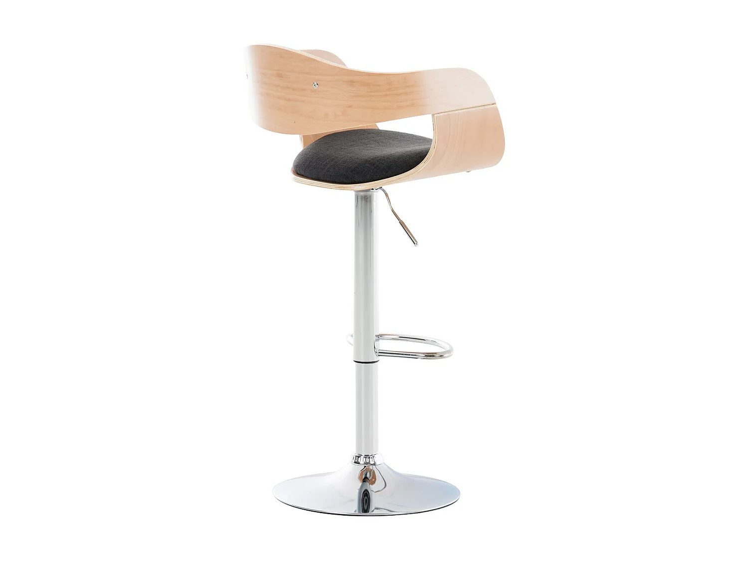 Tabouret de bar - Tissu - Nature / Gris foncé - Kingston