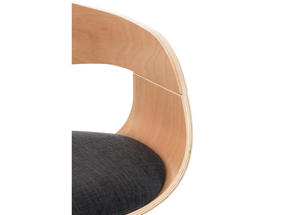 Tabouret de bar - Tissu - Nature / Gris foncé - Kingston