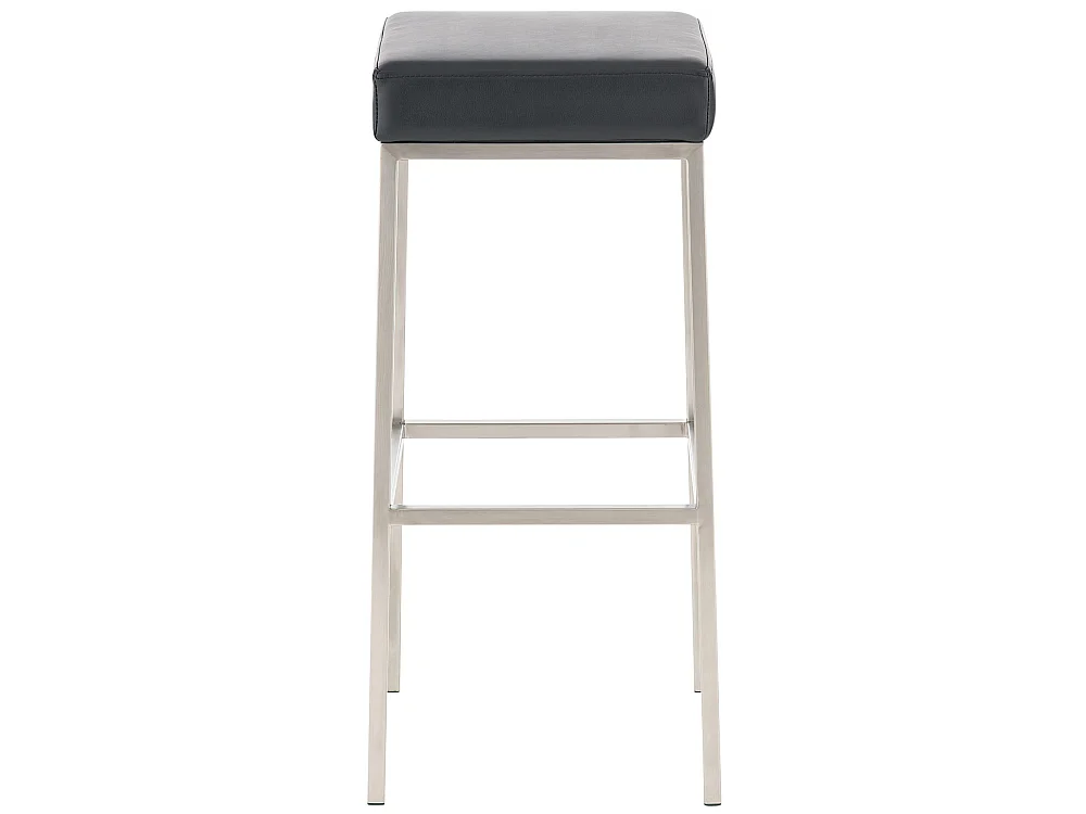 Lot de 2  Tabouret de bar - Similicuir & Acier inoxydable - Noir - Montreal 85