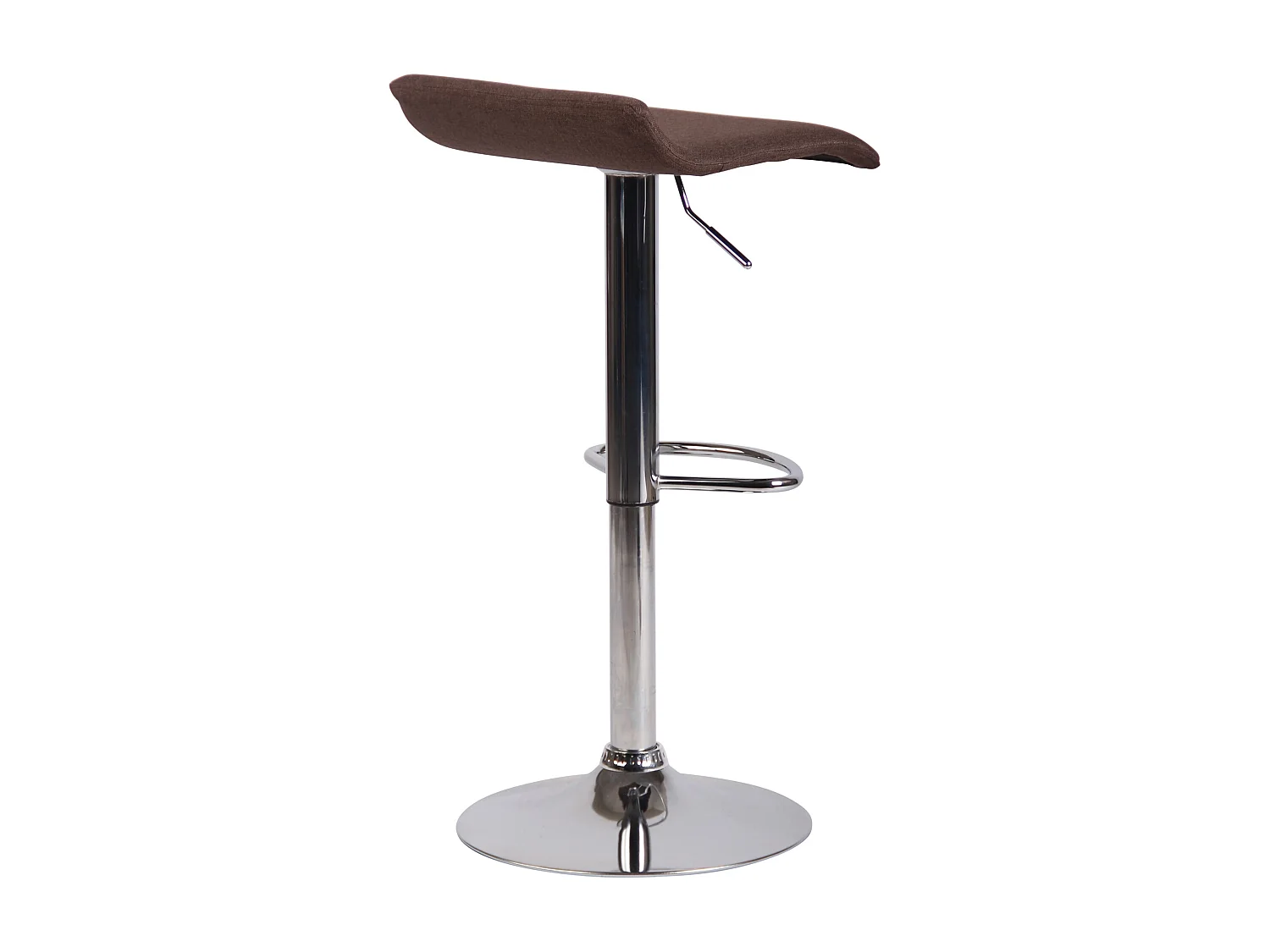 Tabouret de bar - Tissu & Chrome - Marron - Dyn V2