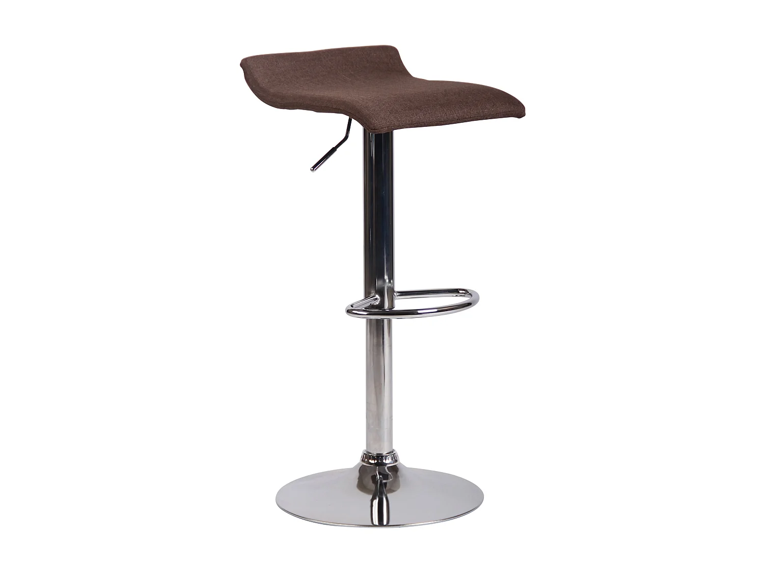 Tabouret de bar - Tissu & Chrome - Marron - Dyn V2