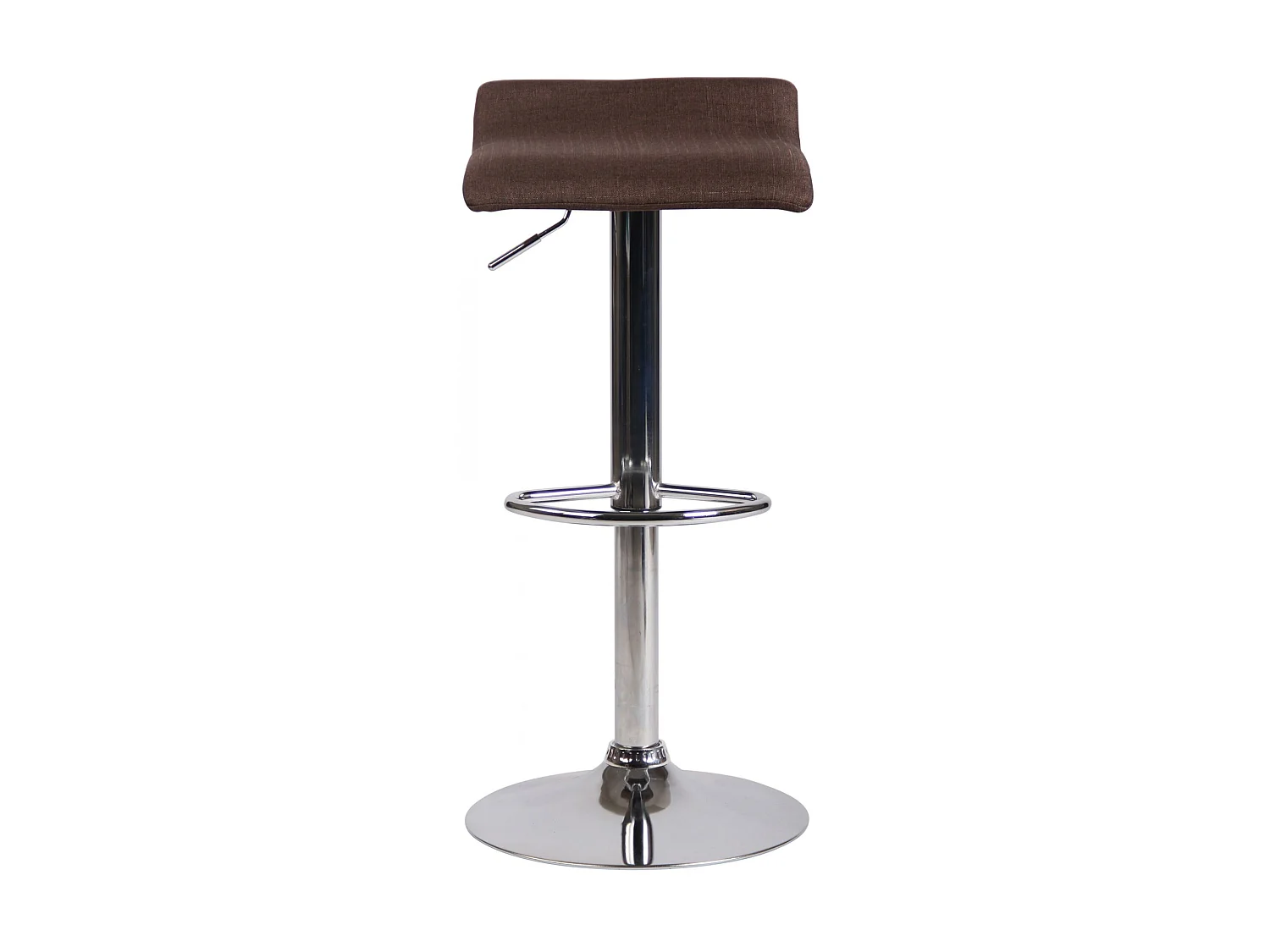 Tabouret de bar - Tissu & Chrome - Marron - Dyn V2