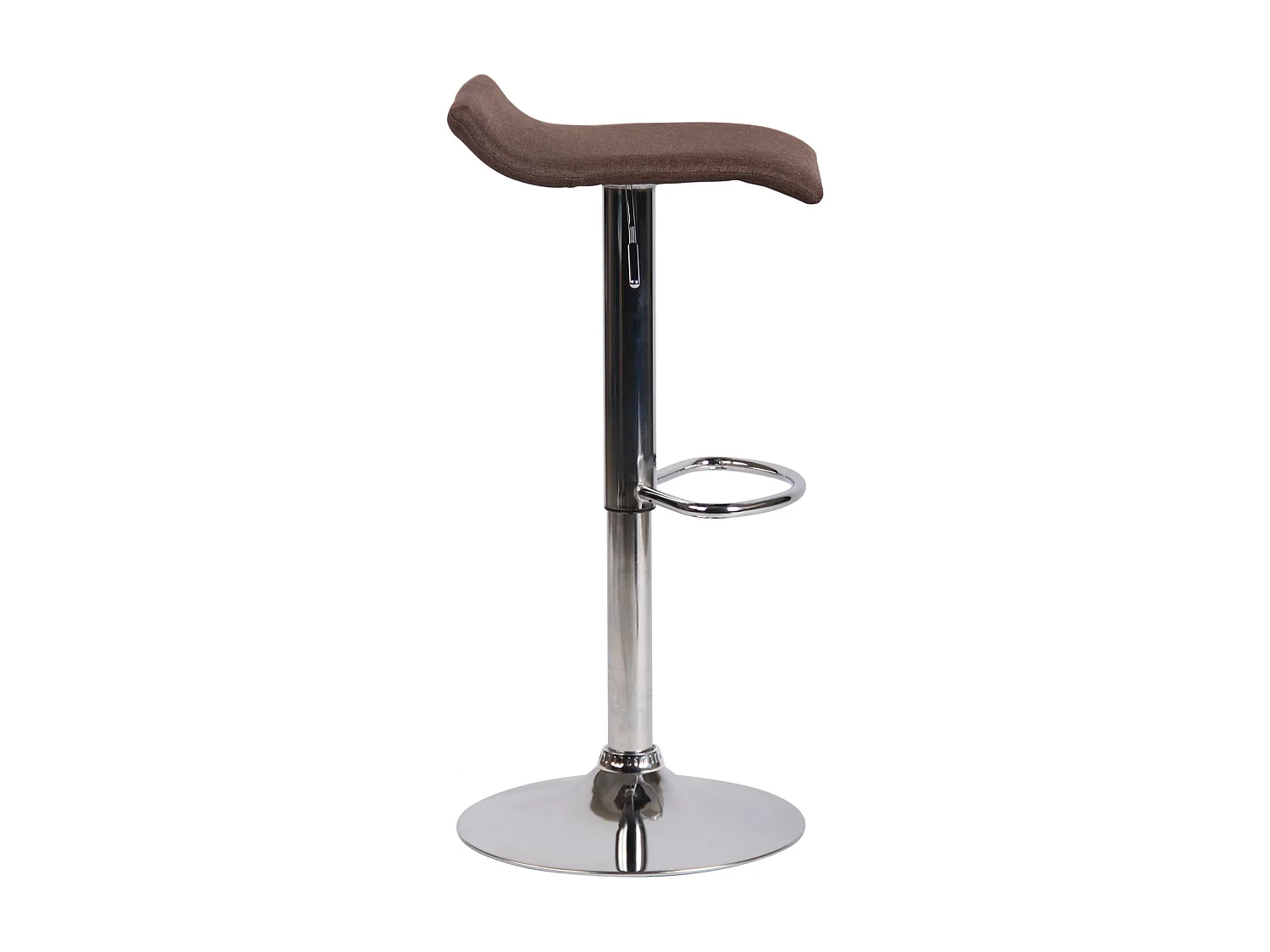 Tabouret de bar - Tissu & Chrome - Marron - Dyn V2