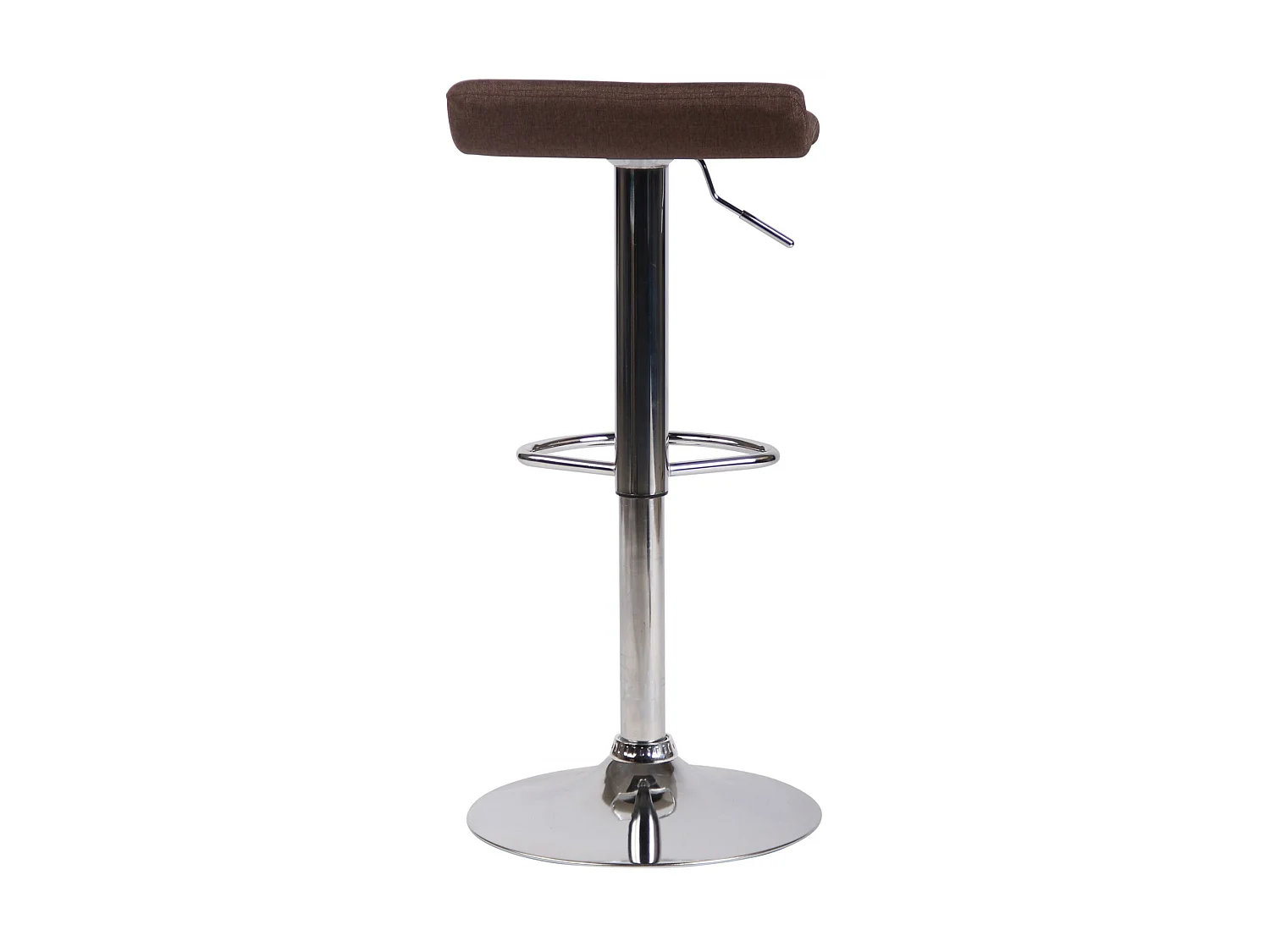 Tabouret de bar - Tissu & Chrome - Marron - Dyn V2