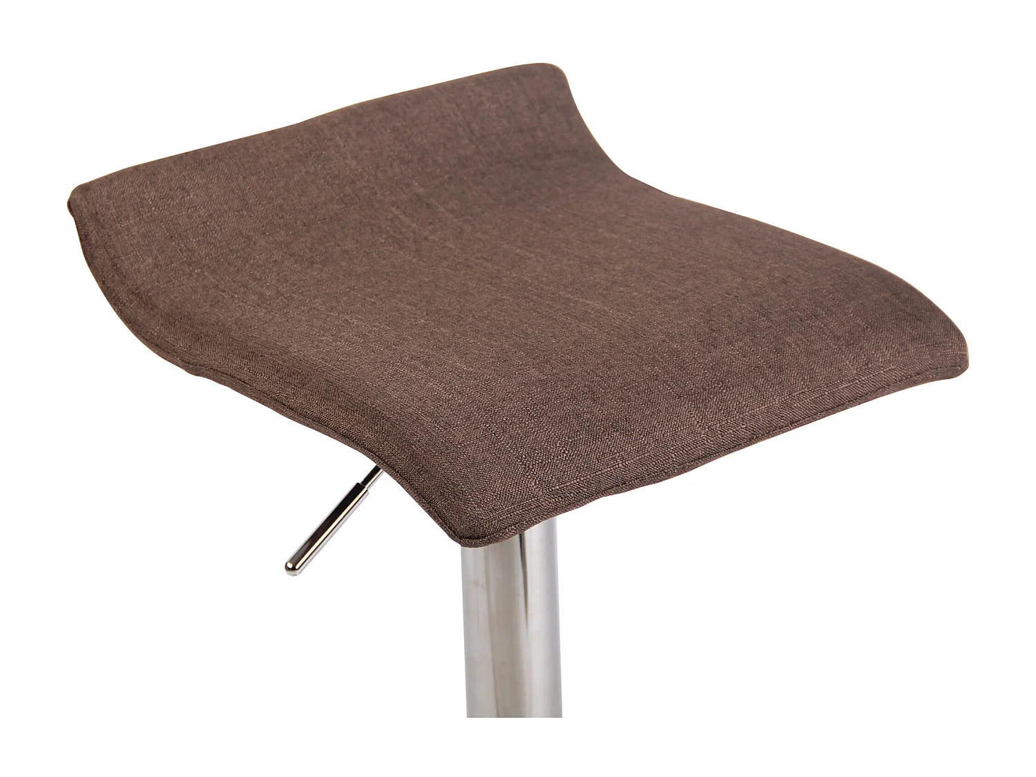 Tabouret de bar - Tissu & Chrome - Marron - Dyn V2