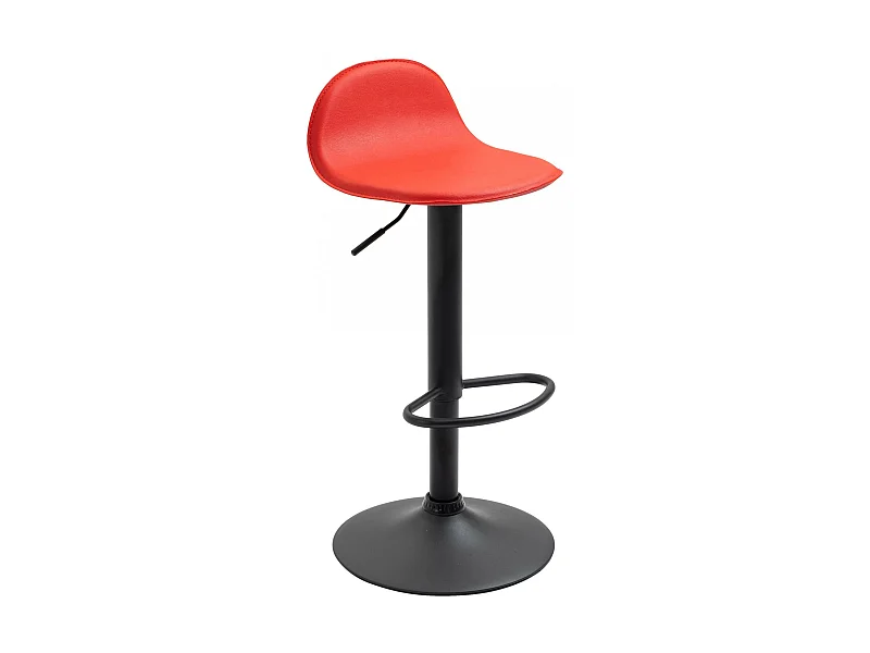 Tabouret de bar - Similicuir & Métal - Rouge - Lana V2