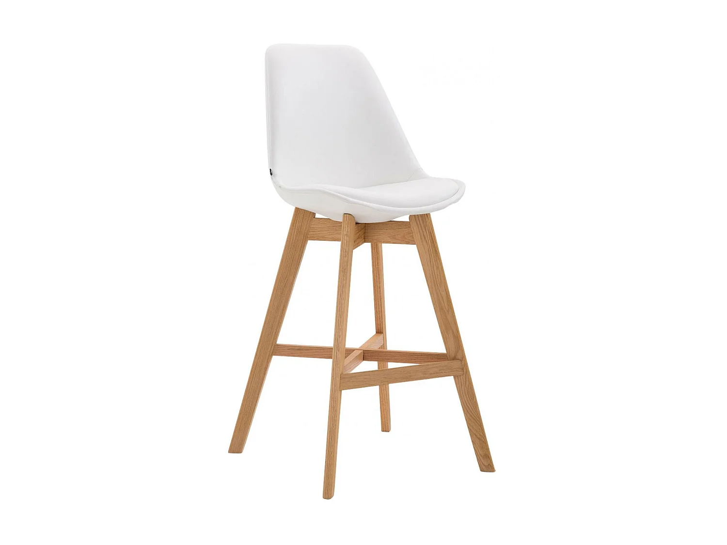 Lot de 2  Tabouret de bar - Similicuir & Nature - Blanc - Cannes