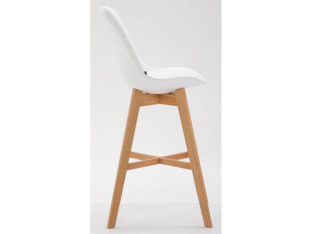 Lot de 2  Tabouret de bar - Similicuir & Nature - Blanc - Cannes