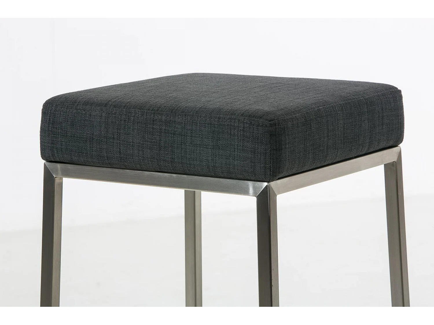 Lot de 2  Tabouret de bar - Tissu & Acier inoxydable - Gris foncé - Montreal 80