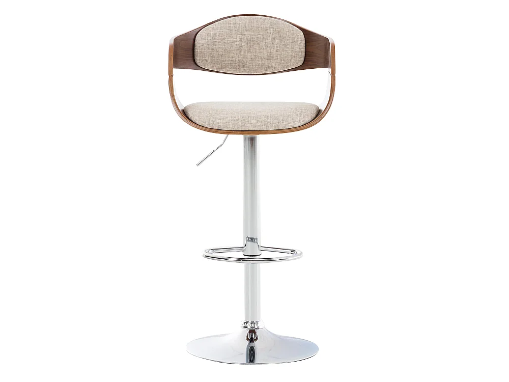 Tabouret de bar - Tissu - Noyer / Crème - Kingston