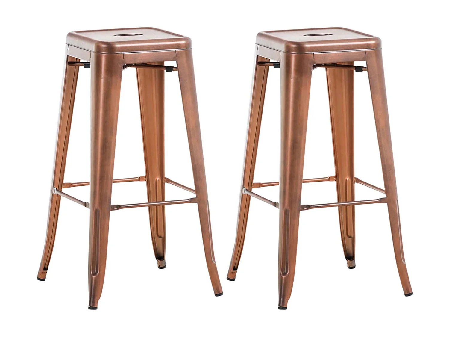 Lot de 2  Tabouret de bar - Métal & Métal - Cuivre - Joshua V2