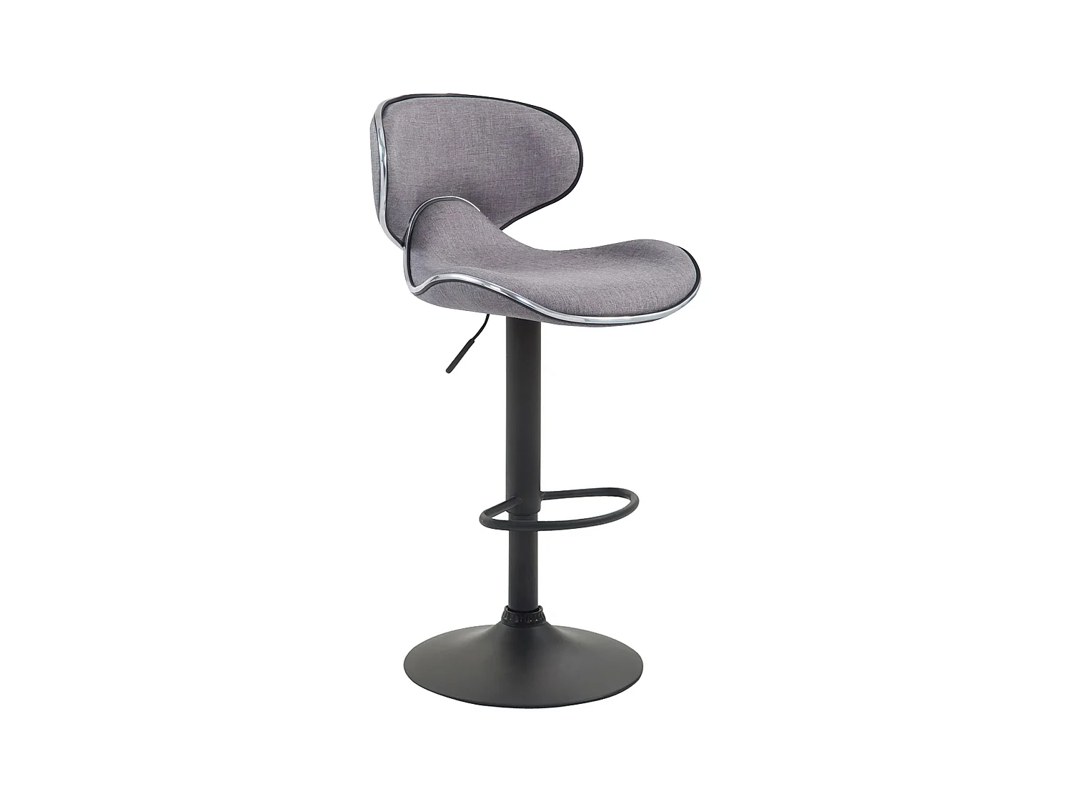Tabouret de bar - Tissu & Noir - Gris clair - Las Vegas V2