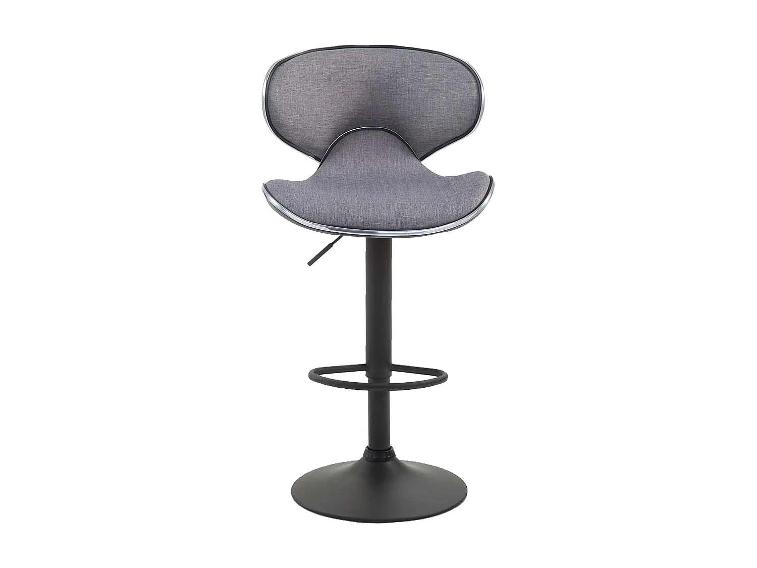 Tabouret de bar - Tissu & Noir - Gris clair - Las Vegas V2