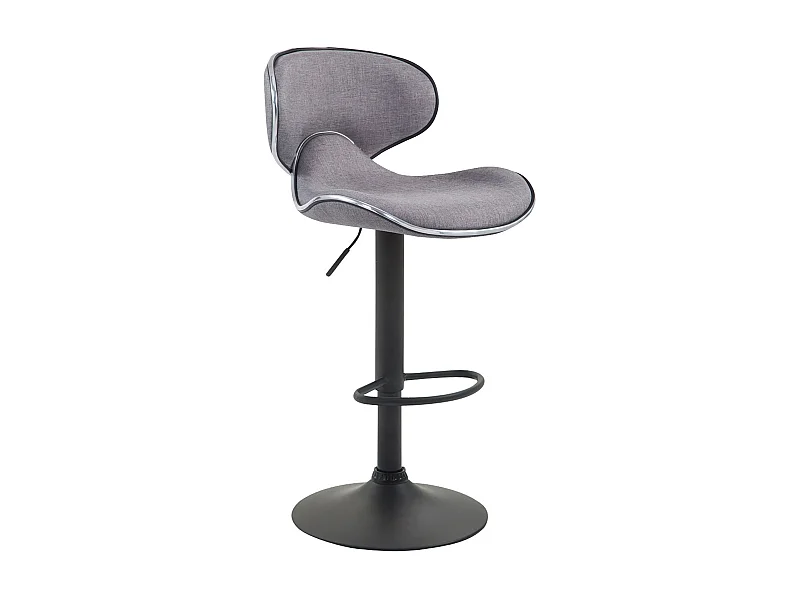 Tabouret de bar - Tissu & Noir - Gris clair - Las Vegas V2