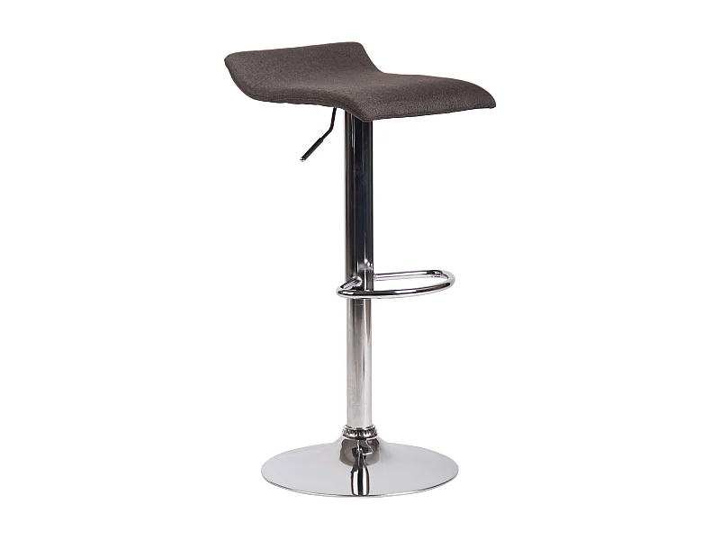 Tabouret de bar - Tissu & Chrome - Gris foncé - Dyn V2