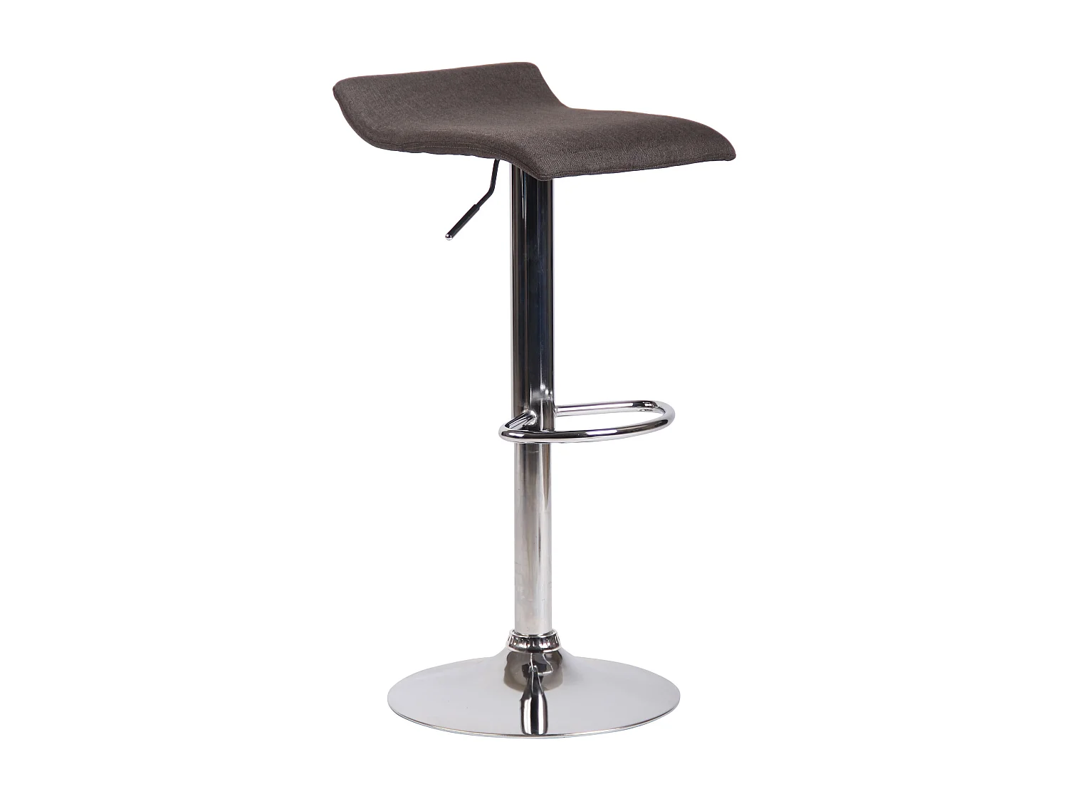 Tabouret de bar - Tissu & Chrome - Gris foncé - Dyn V2