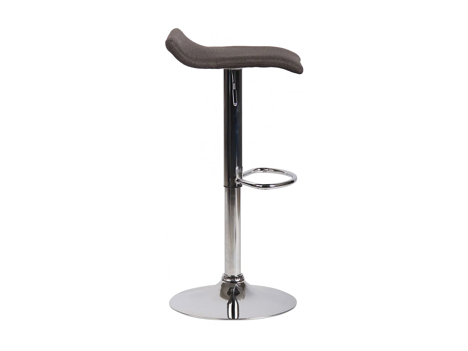 Tabouret de bar - Tissu & Chrome - Gris foncé - Dyn V2
