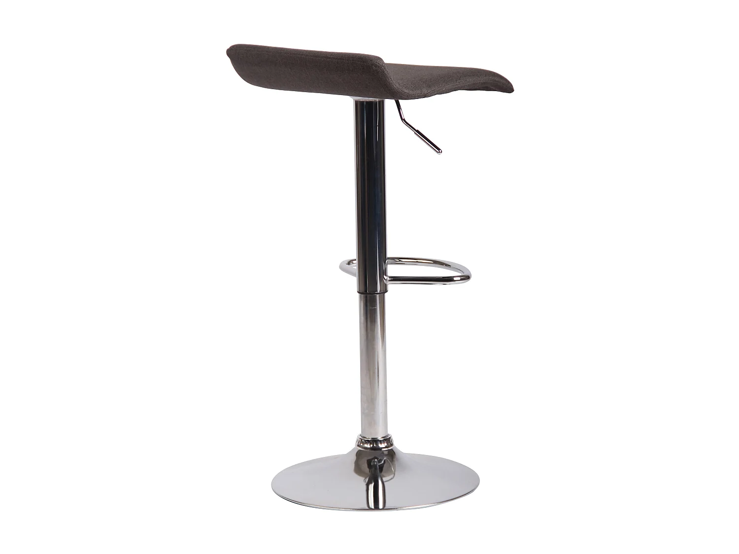 Tabouret de bar - Tissu & Chrome - Gris foncé - Dyn V2