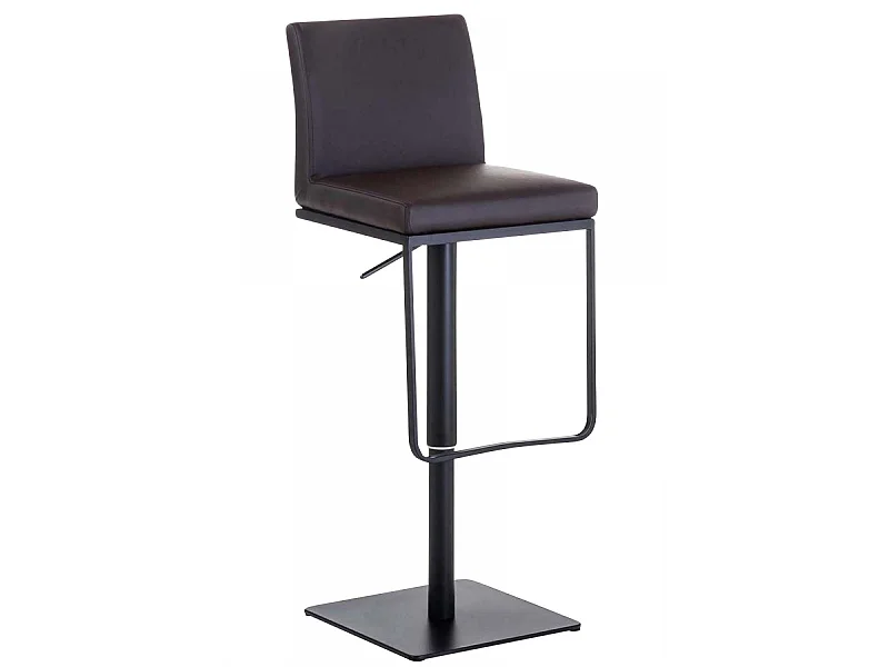 Tabouret de bar - Similicuir & Noir - Marron - Panama
