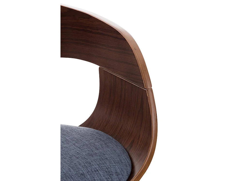 Tabouret de bar - Tissu - Noyer / Bleu - Kingston