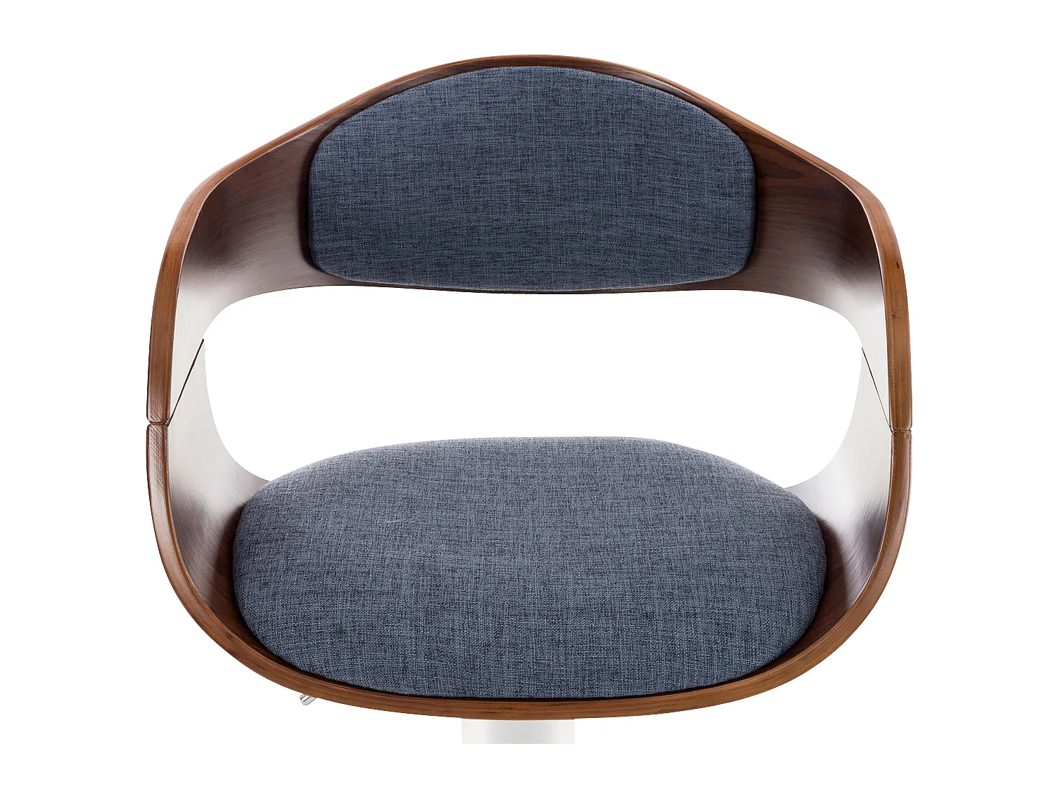 Tabouret de bar - Tissu - Noyer / Bleu - Kingston