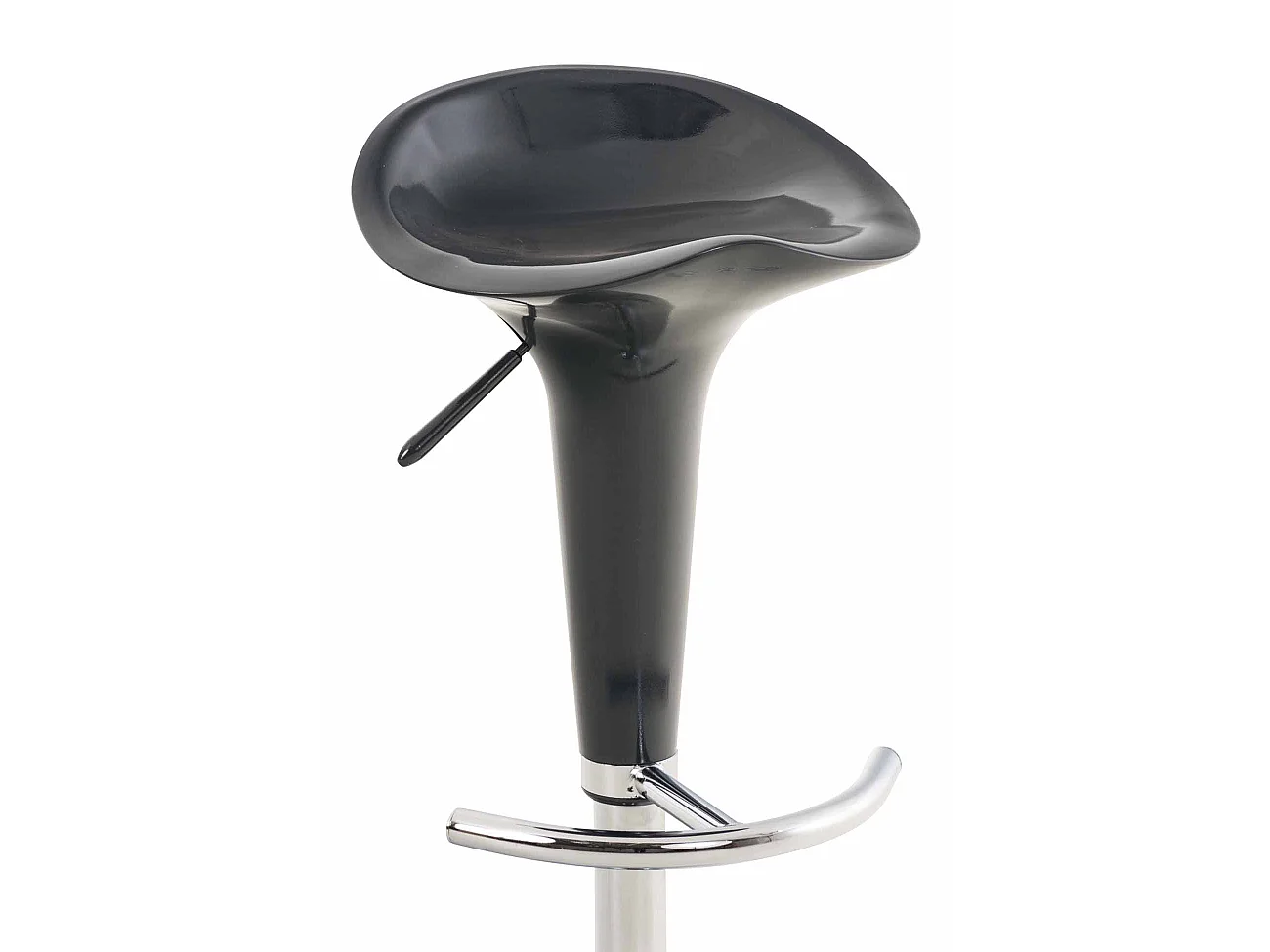 Lot de 2  Tabouret de bar - Plastique & Métal chromé - Gris - Saddle