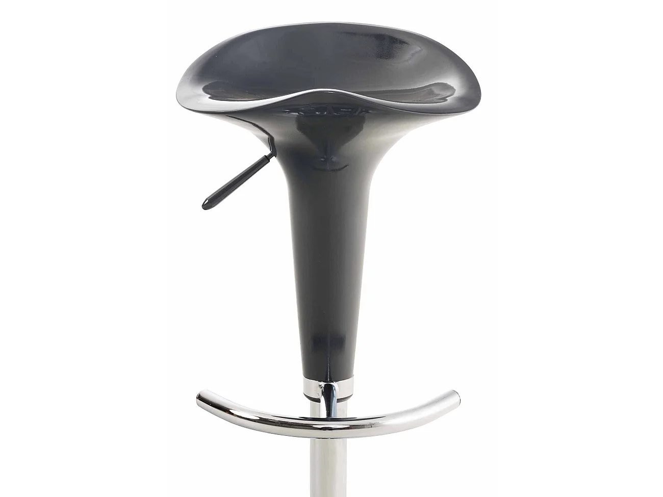 Lot de 2  Tabouret de bar - Plastique & Métal chromé - Gris - Saddle