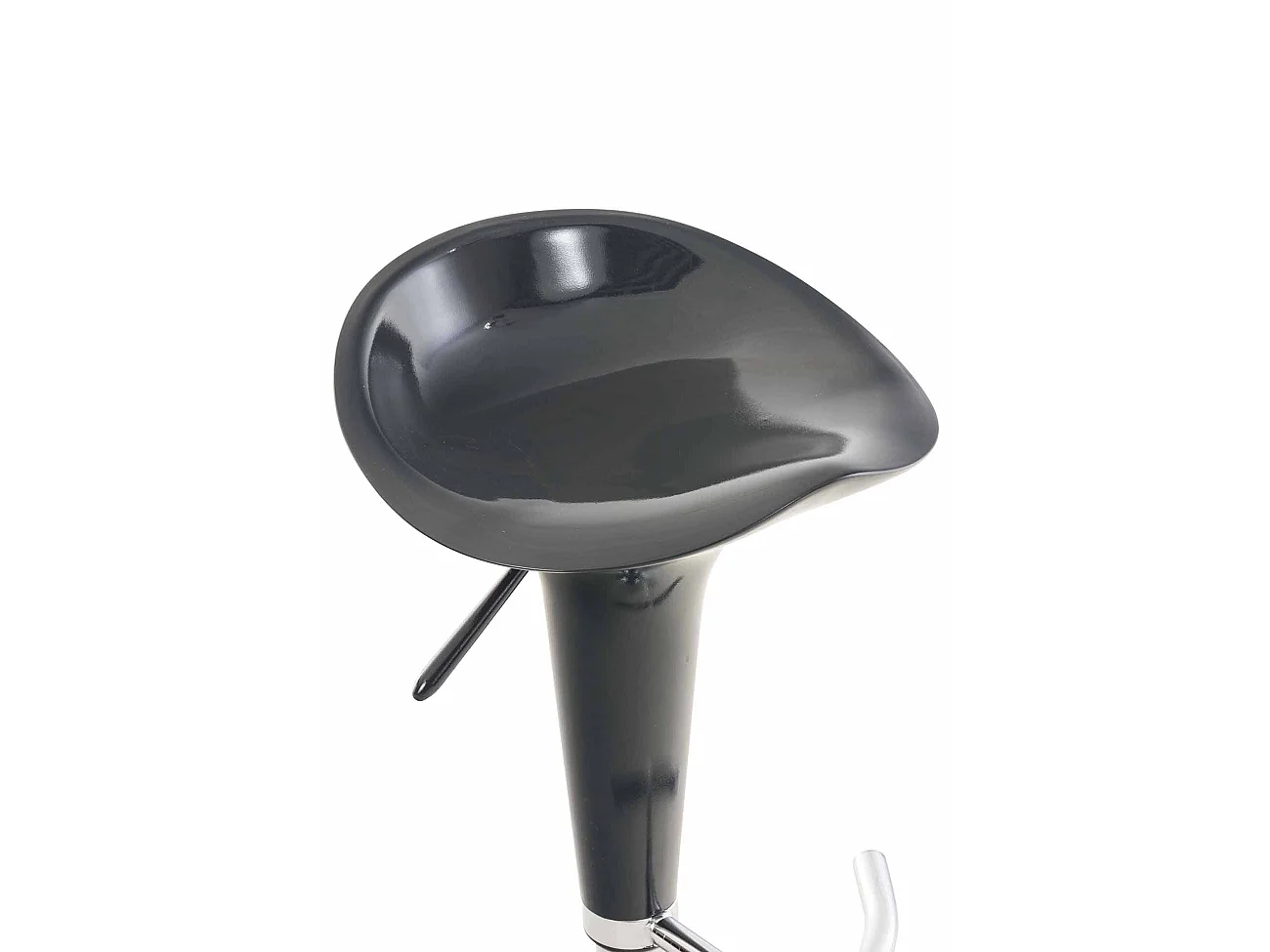 Lot de 2  Tabouret de bar - Plastique & Métal chromé - Gris - Saddle