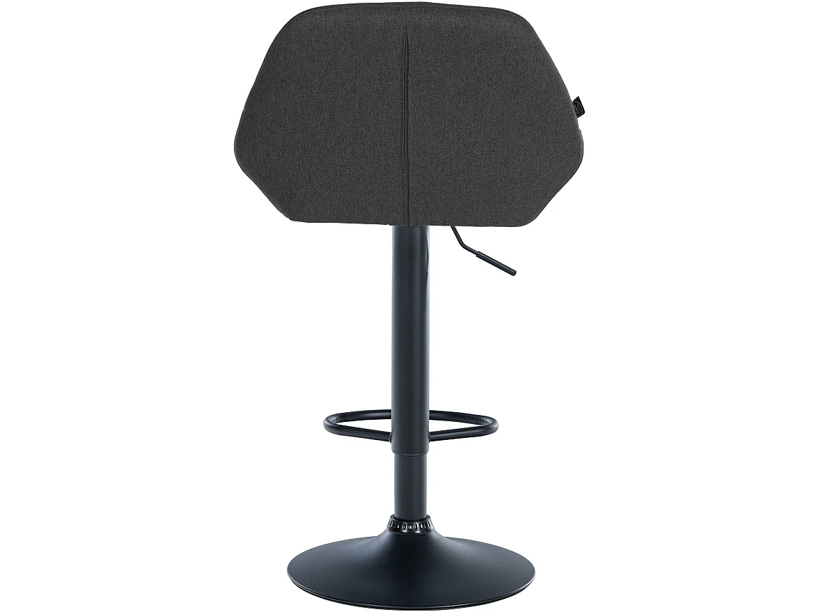 Lot de 2  Tabouret de bar - Tissu & Noir - Gris foncé - Braga