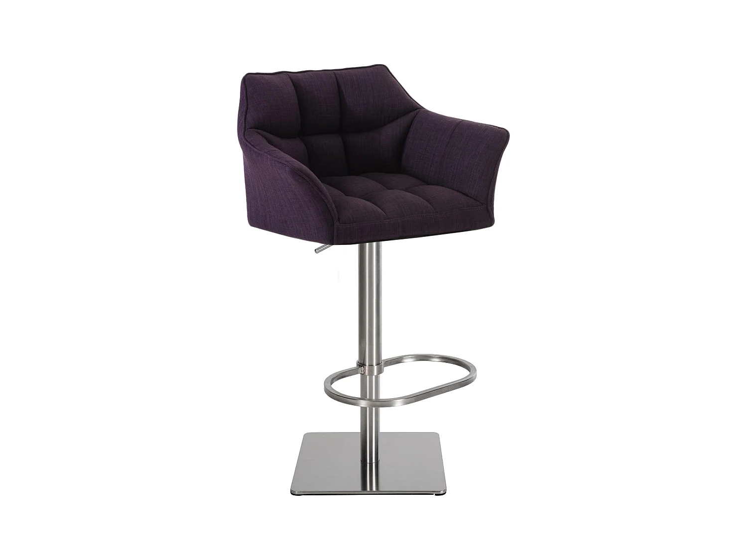 Tabouret de bar - Tissu & Acier inoxydable - Violet - Damaso