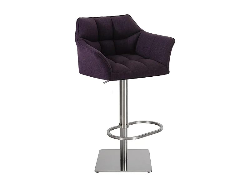 Tabouret de bar - Tissu & Acier inoxydable - Violet - Damaso