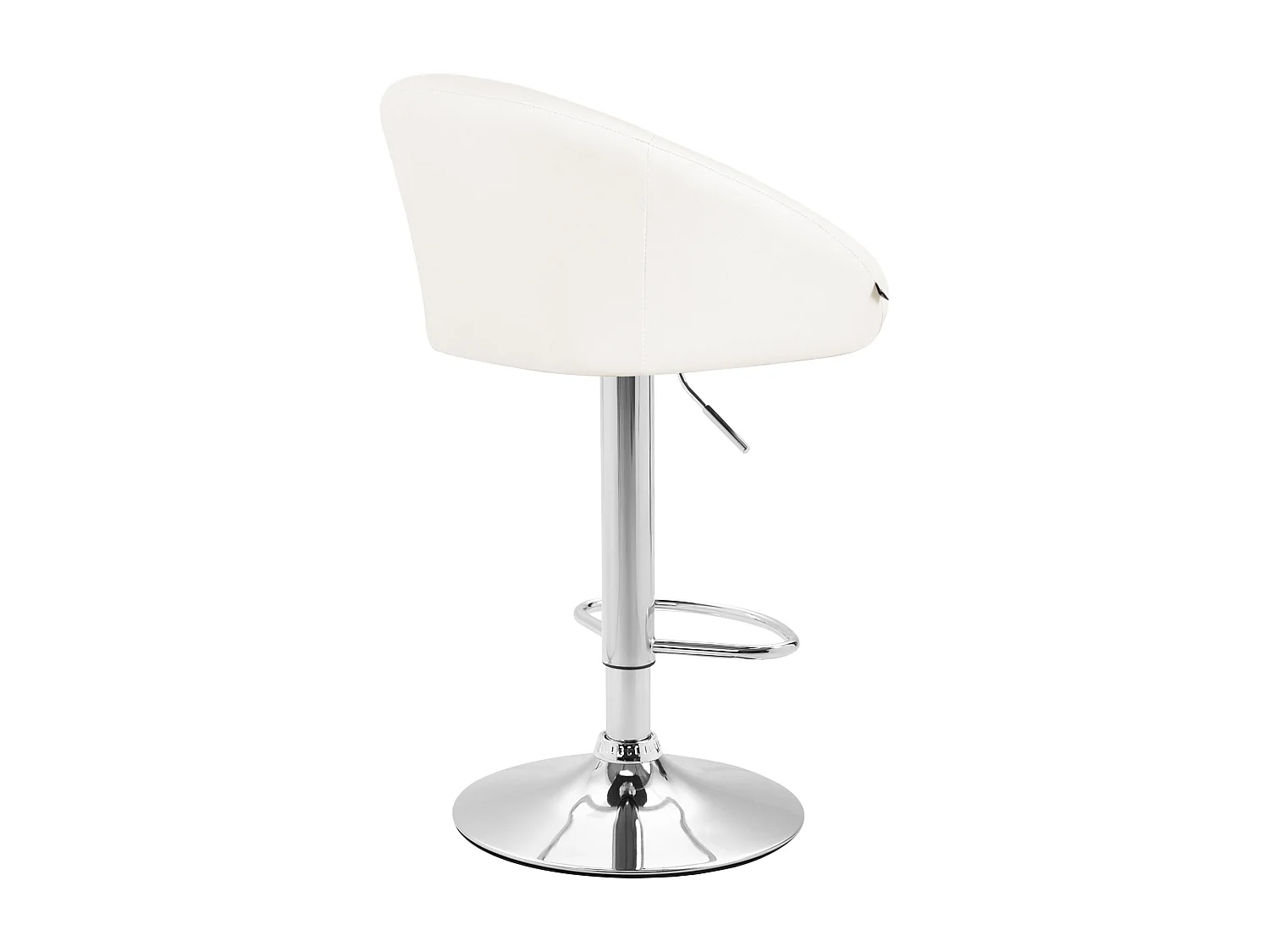 Tabouret de bar - Similicuir & Métal chromé - Blanc - Miami V2