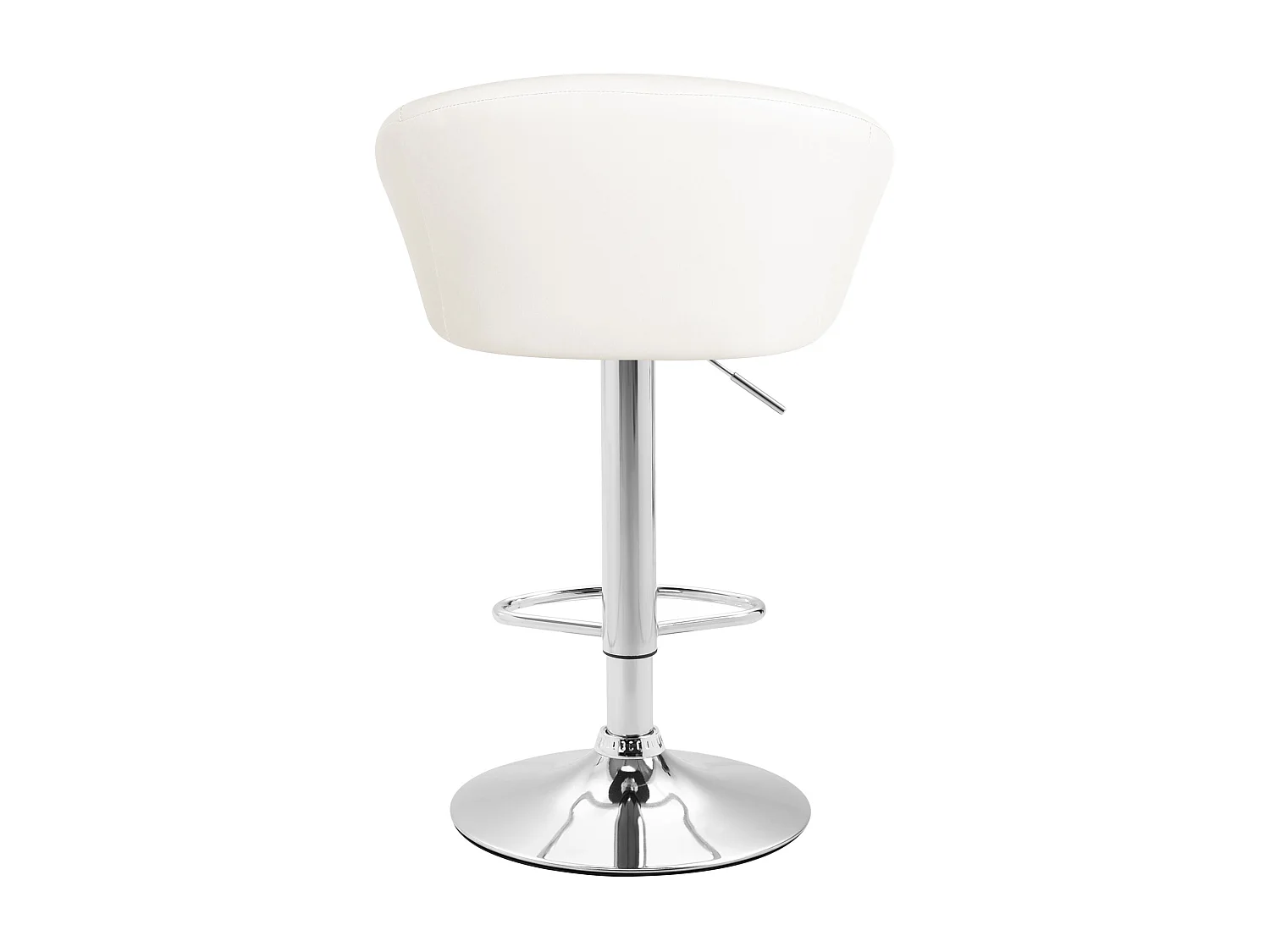 Tabouret de bar - Similicuir & Métal chromé - Blanc - Miami V2