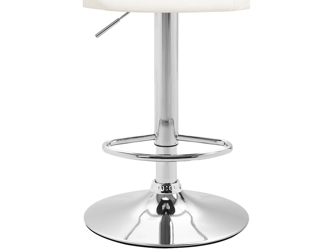 Tabouret de bar - Similicuir & Métal chromé - Blanc - Miami V2
