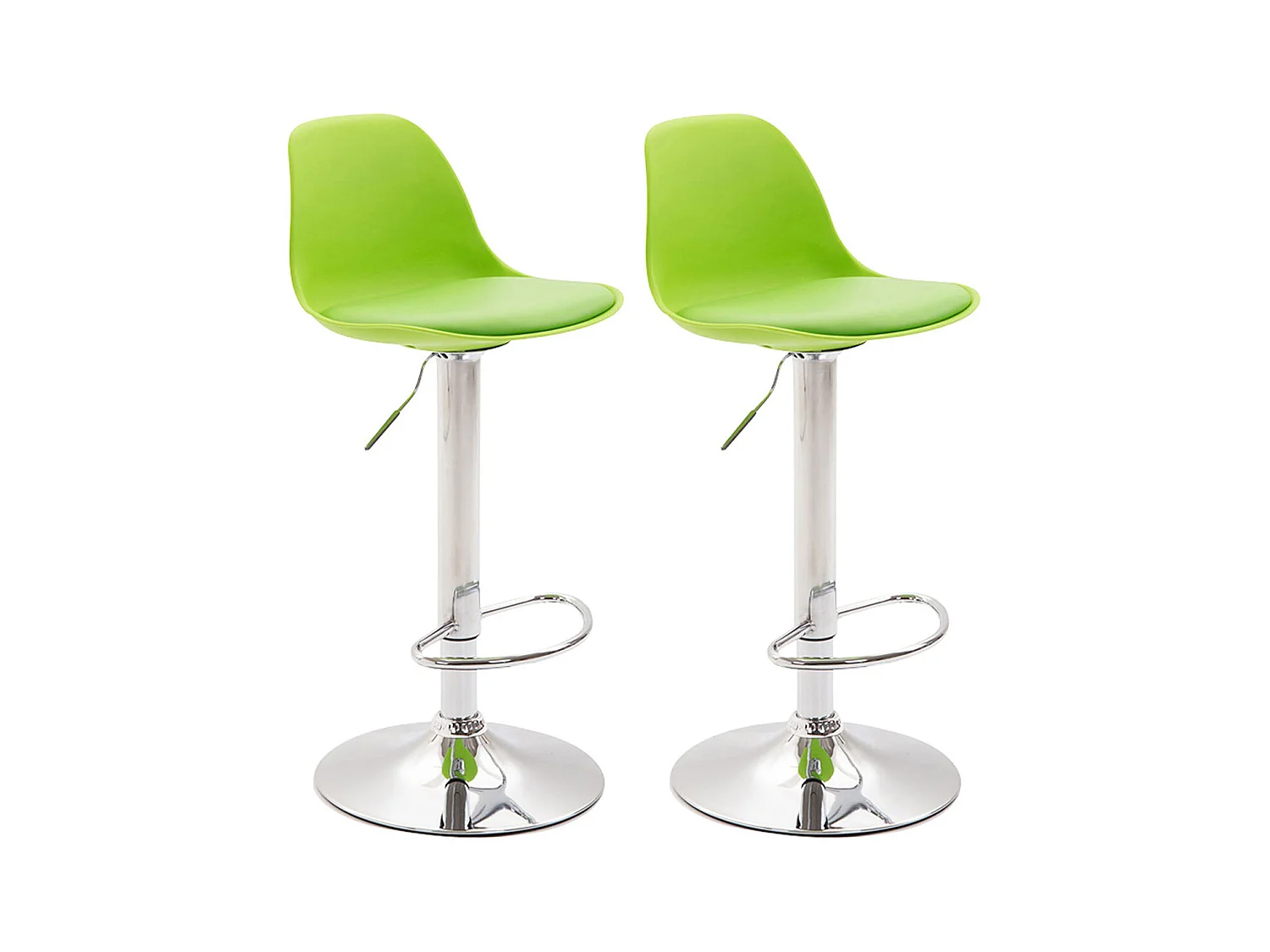 Lot de 2  Tabouret de bar - Similicuir & Métal - Vert - Kiel