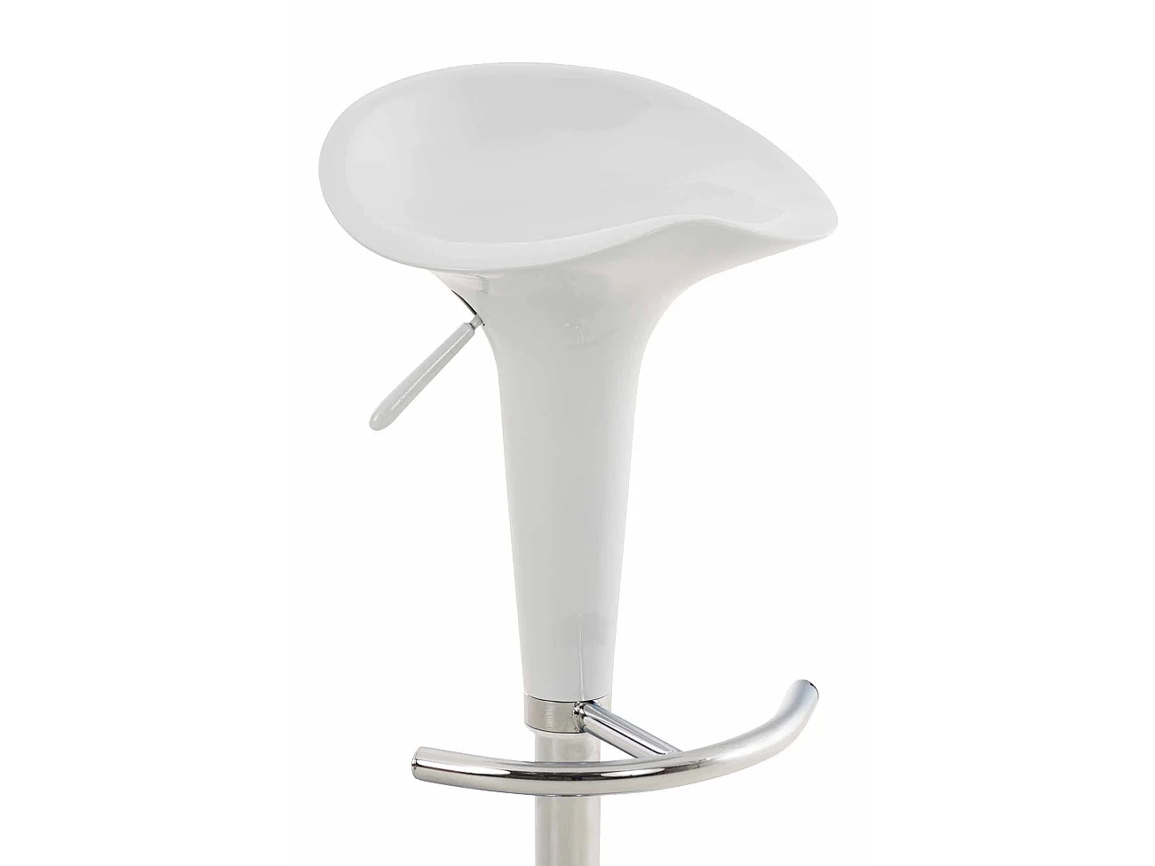 Lot de 2  Tabouret de bar - Plastique & Métal chromé - Blanc - Saddle