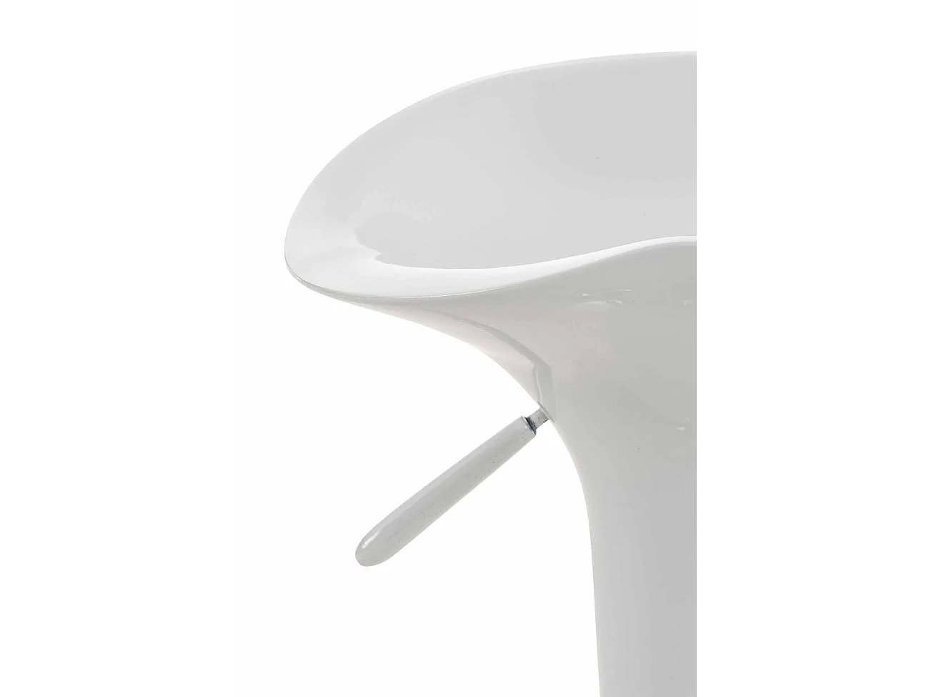 Lot de 2  Tabouret de bar - Plastique & Métal chromé - Blanc - Saddle