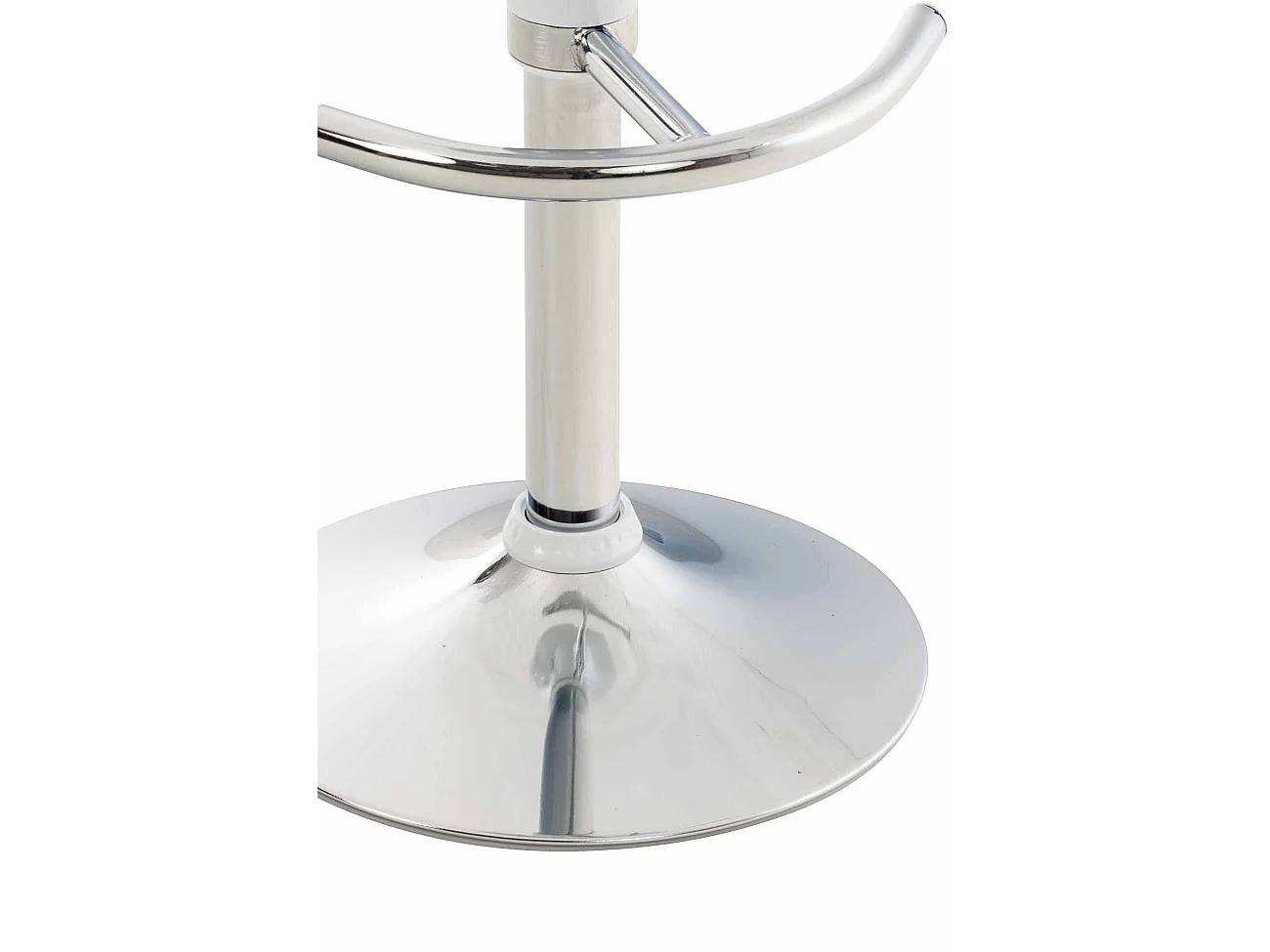 Lot de 2  Tabouret de bar - Plastique & Métal chromé - Blanc - Saddle