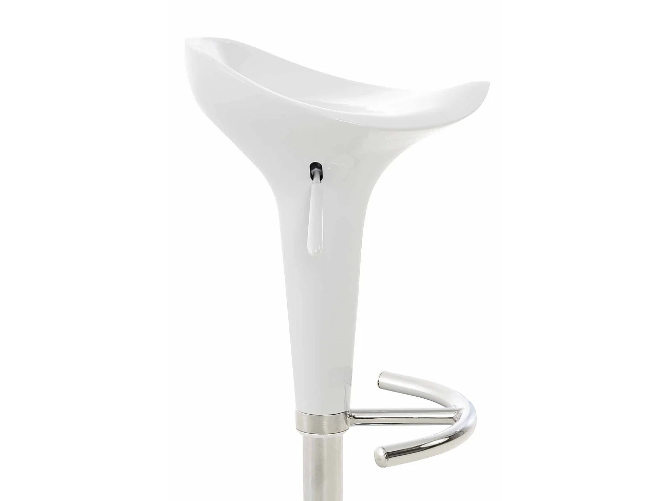 Lot de 2  Tabouret de bar - Plastique & Métal chromé - Blanc - Saddle