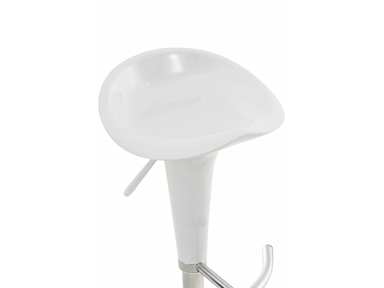 Lot de 2  Tabouret de bar - Plastique & Métal chromé - Blanc - Saddle