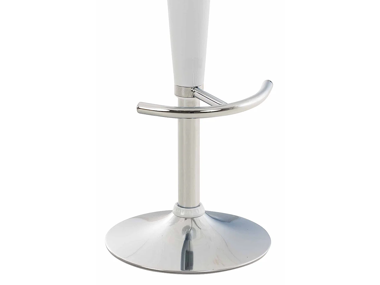 Lot de 2  Tabouret de bar - Plastique & Métal chromé - Blanc - Saddle