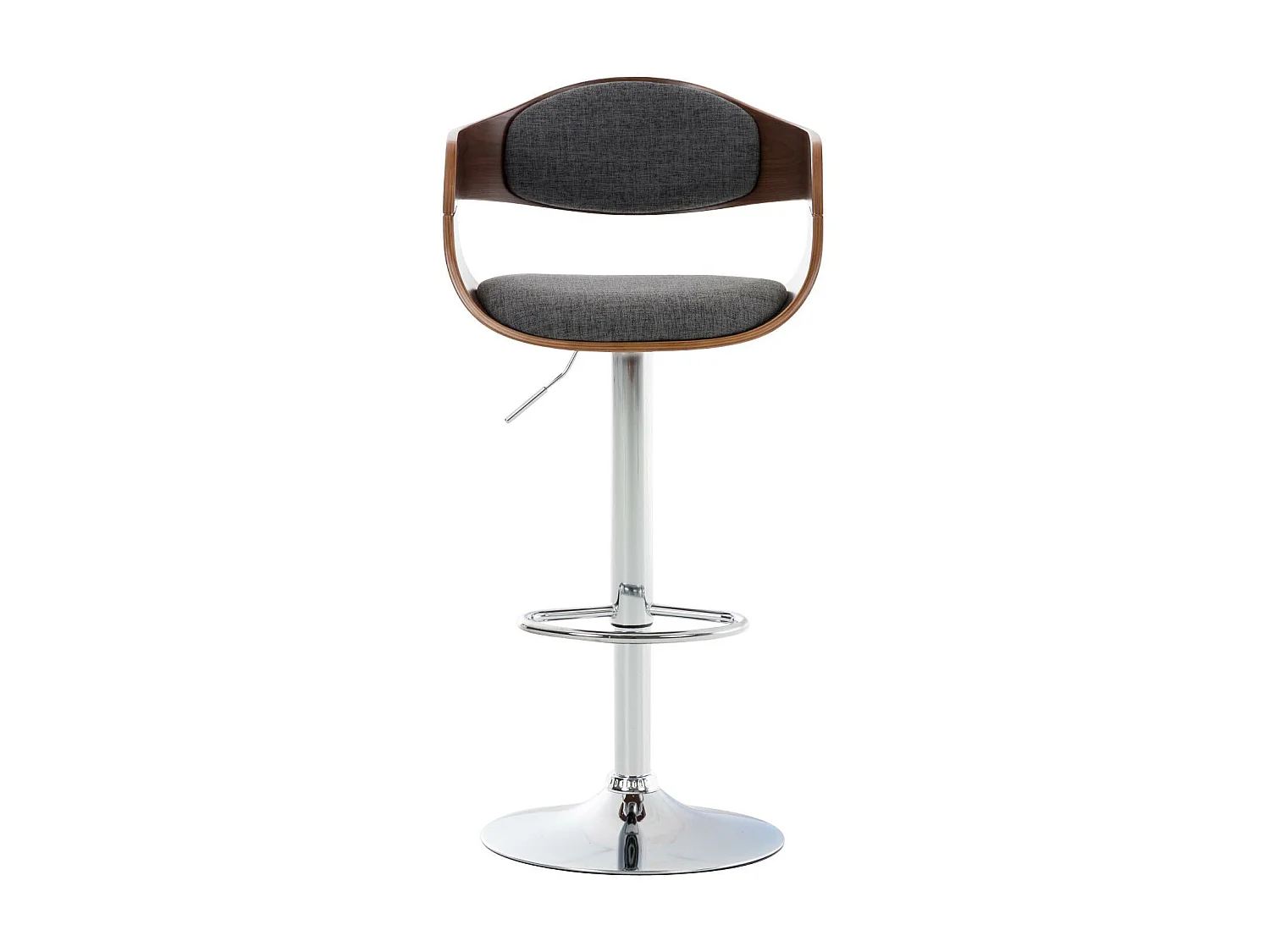 Tabouret de bar - Tissu - Noyer / Gris clair - Kingston